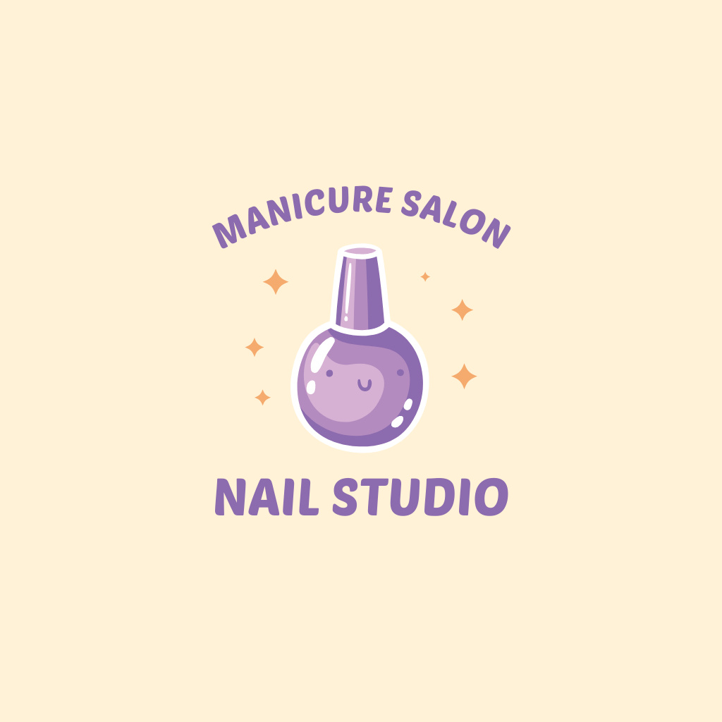 Cute Emblem of Nail Studio Logo tervezősablon