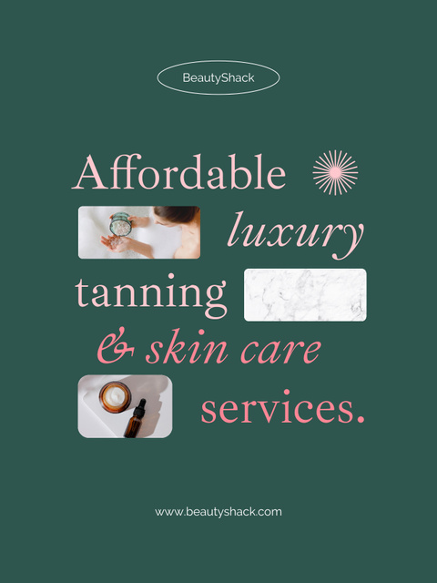 Tanning Salon Services Offer Ad Poster USデザインテンプレート