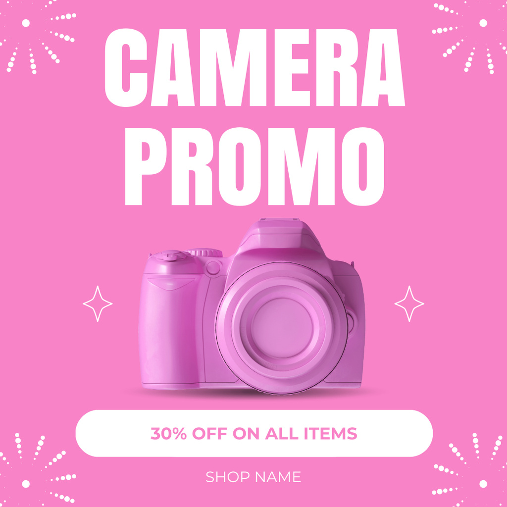 Photo Cameras Discount Instagram Šablona návrhu