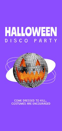 Halloween Disco Party Announcement Flyer DIN Large Design Template