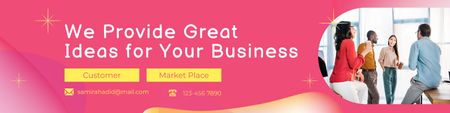 Ontwerpsjabloon van LinkedIn Cover van Pink LinkedIn Cover Great Ideas For Your Business