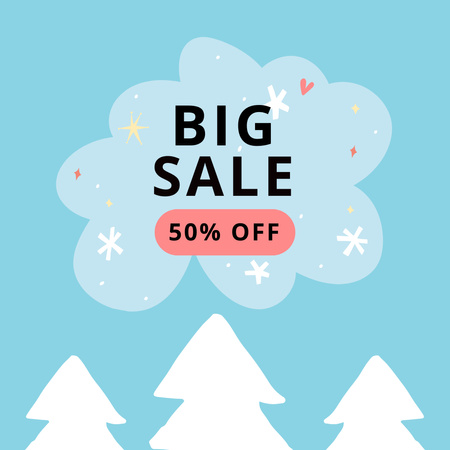 Winter Holiday Sale of Any Goods Instagram Design Template