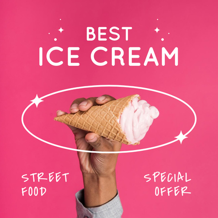 Special Offer of Best Ice Cream Instagram Design Template