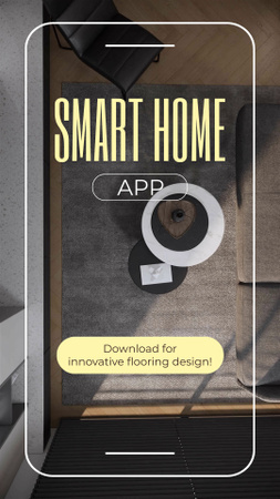 Ontwerpsjabloon van TikTok Video van Smart Flooring Design Mobiele applicatie-aanbieding