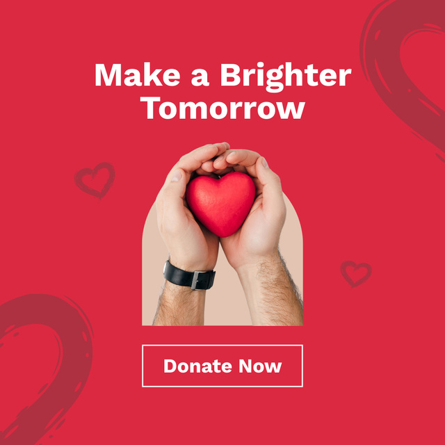Announcement Of A Donation Day With Heart Instagram Šablona návrhu