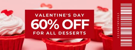 Valentine's Day Holiday Discount Offer on All Desserts Coupon Design Template