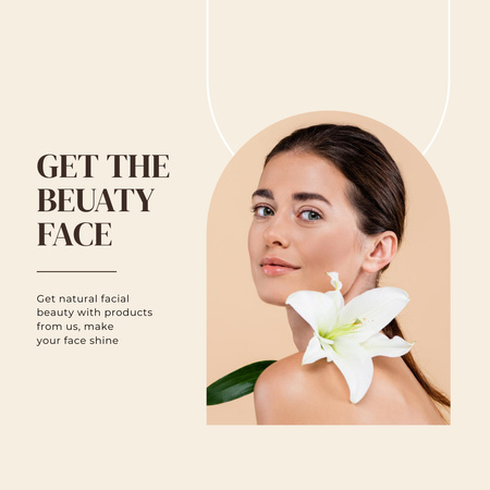 Plantilla de diseño de Skincare Offer with Beautiful Woman Instagram 