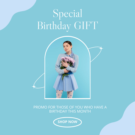 Különleges születésnapi ajándékajánlat Instagram tervezősablon