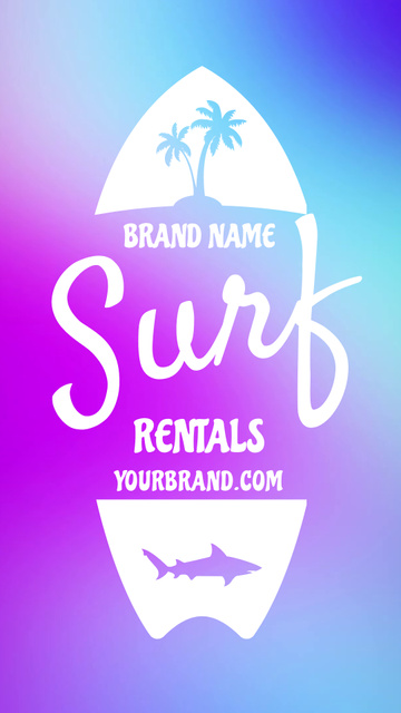 Designvorlage Surf Rentals Offer on Bright Gradient für Instagram Video Story