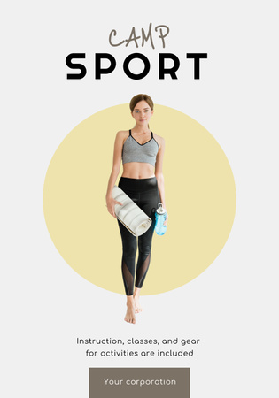 Ontwerpsjabloon van Poster 28x40in van Vrouw in sportuniform nodigt uit om te sporten