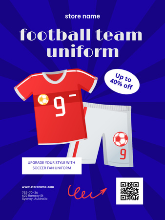 Football Team Uniform Sale Offer Poster US Design Template
