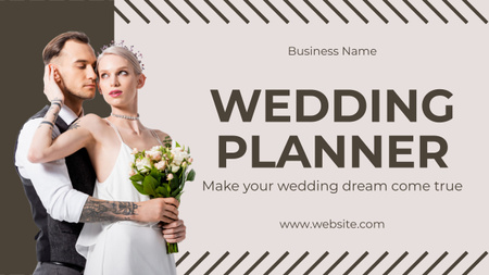Designvorlage Hochzeitsplanungsdienstangebot mit schönem Paar für Youtube Thumbnail