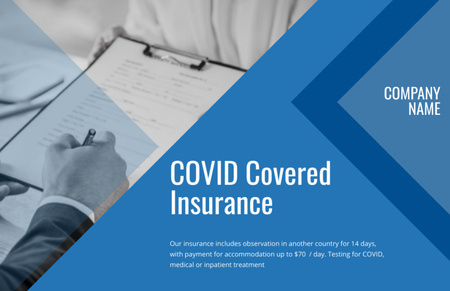 Reliable Coverage for Covid Insurance Offer Flyer 5.5x8.5in Horizontal Design Template