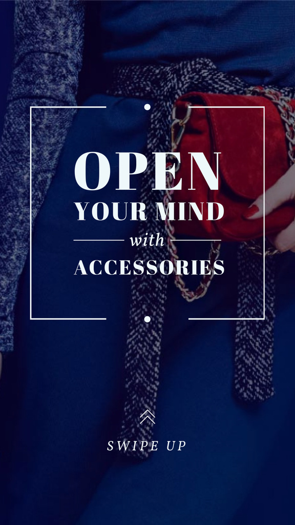 Plantilla de diseño de Accessories Quote Stylish Woman in Blue Instagram Story 