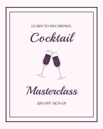 Treinamento em Mistura de Bebidas na Master Class Instagram Post Vertical Modelo de Design