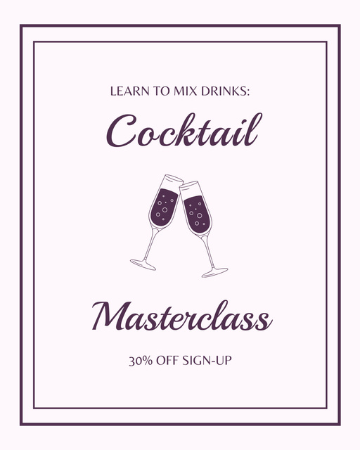 Designvorlage Training in Mixing Drinks at Master Class für Instagram Post Vertical