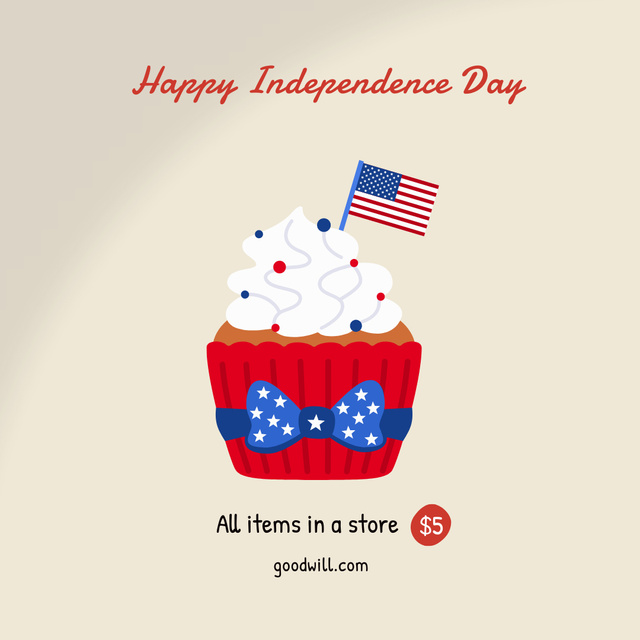 USA Independence Day Greeting Instagram Design Template