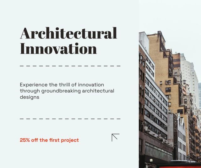Ad of Architectural Innovation with Modern City Buildings Facebook Design Template