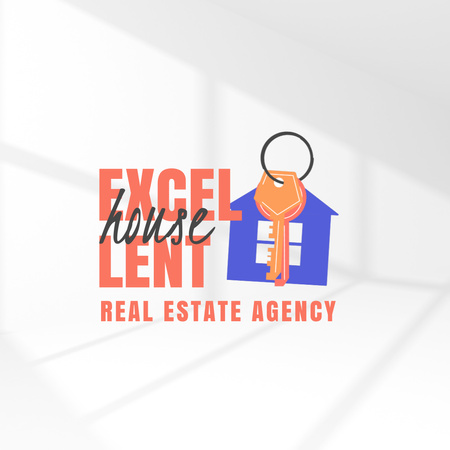 Experienced Real Estate Agency Promotion In White Animated Logo Design Template