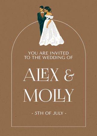 Designvorlage Wedding Day in July für Invitation