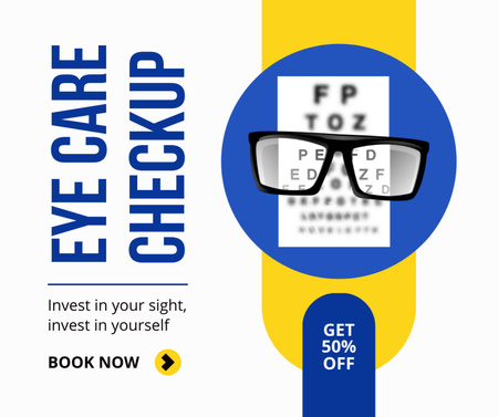 Eye Care Checkup at Half Price Facebook Design Template