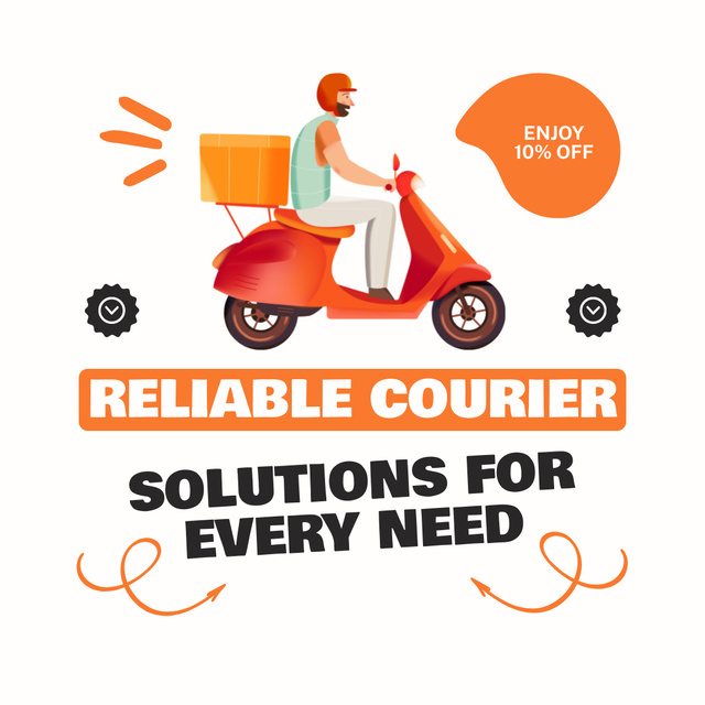 Enjoy Discount on Fast Reliable Courier Services Instagramデザインテンプレート