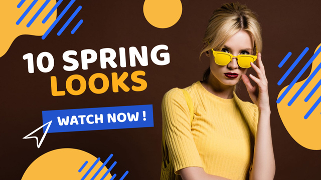 Proposal of Trendy Spring Looks with Young Blonde Youtube Thumbnail Design Template