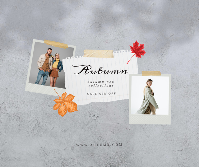 Fashionable Clothing Ad for Autumn Facebook Design Template