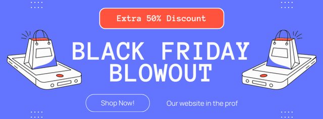 Platilla de diseño Black Friday Blowout Sale and Extra Discounts Facebook cover