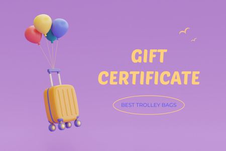 Travel Bags Sale Offer Gift Certificate – шаблон для дизайну