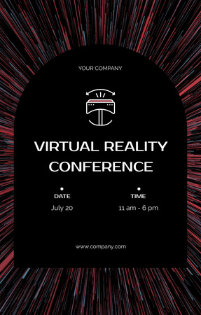 Plantilla de diseño de Virtual Reality Conference Announcement on Dark Pattern Invitation 4.6x7.2in 