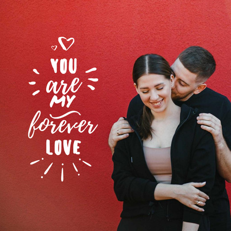 Ontwerpsjabloon van Instagram van jonge geliefden knuffelen op valentijnsdag