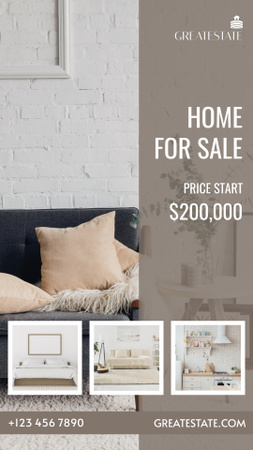 Cozy Home for Sale Instagram Video Story – шаблон для дизайна