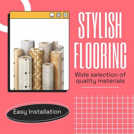 Ad of Stylish Flooring with Samples in Pink Instagram AD Design Template