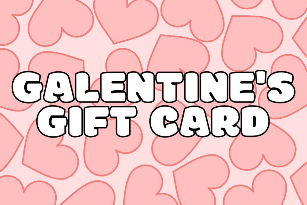 Galentine's Day Offer with Pink Hearts Gift Certificateデザインテンプレート
