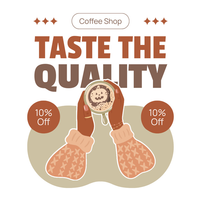 Delightful Coffee With Art And Discount Offer Instagram AD Design Template