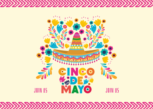 Cinco De Mayo Colorful Ornament Card Šablona návrhu