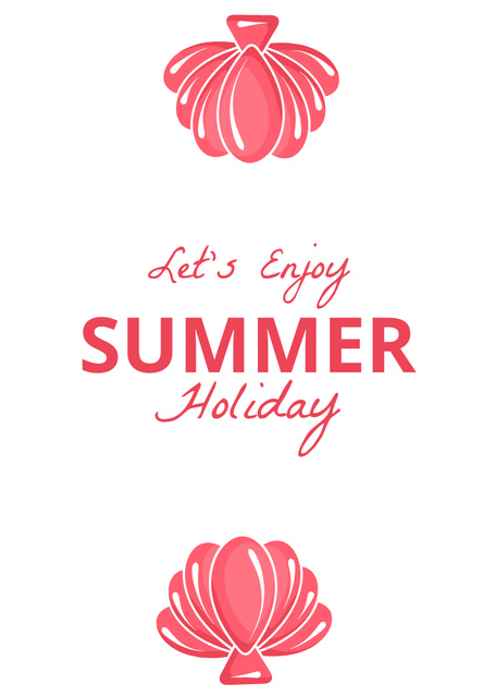 Let's Enjoy Summer Holiday Postcard A6 Vertical Tasarım Şablonu
