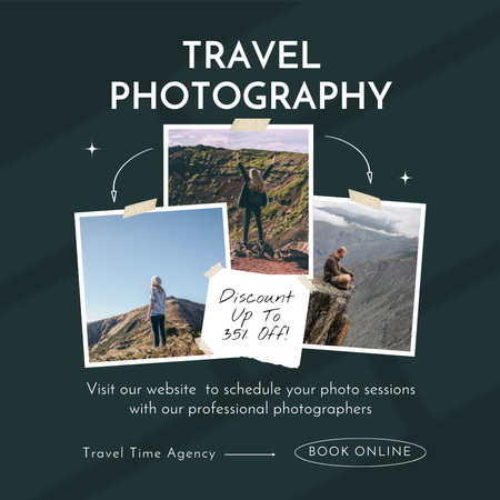 Designvorlage Reisefotografie-Serviceangebot für Instagram