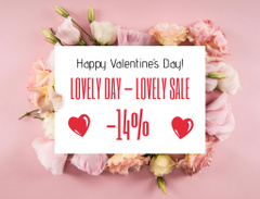 Sale Announcement on Valentine's Day with Flowers