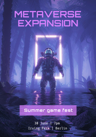 Game Festival Announcement Poster 28x40in Design Template