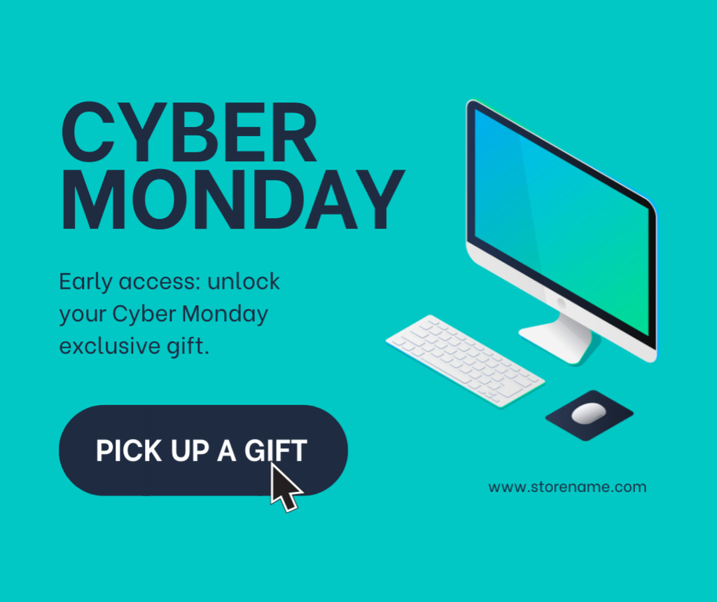 Exclusive Gift Offer on Cyber Monday Facebook Design Template