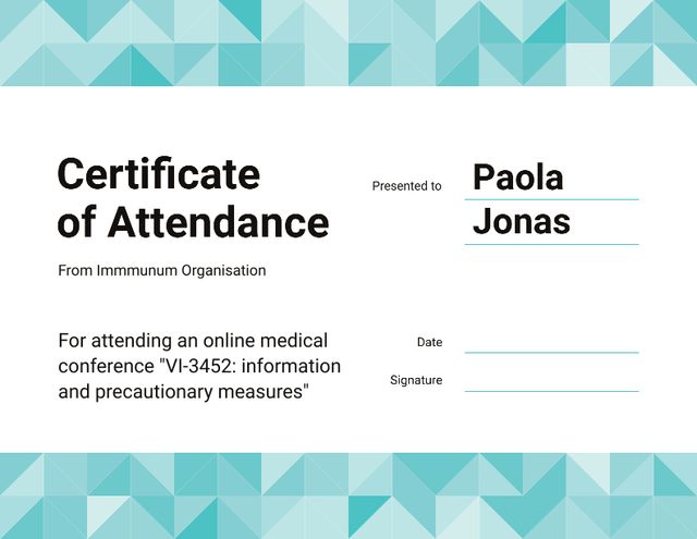 Science Online Conference attendance Certificate tervezősablon