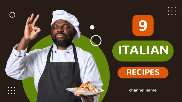 Designvorlage African American Chef Offers Italian Recipes für Youtube Thumbnail