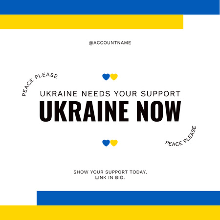Ukrajina potřebuje vaši podporu Instagram Šablona návrhu
