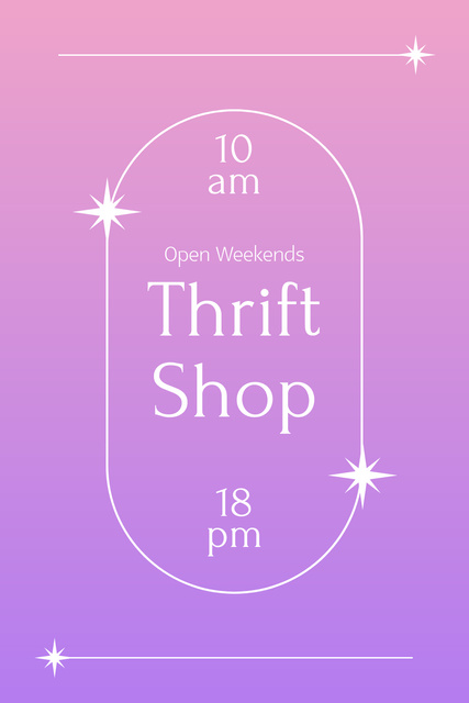 Template di design Thrift shop purple gradient minimal Pinterest