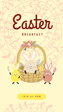 Modèle de visuel Cute Easter bunnies - Instagram Story