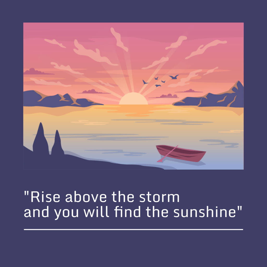 Ontwerpsjabloon van Instagram van Uplifting Quote About Resilience With Scenic Landscape