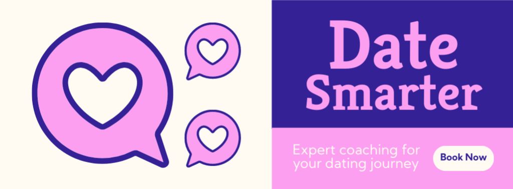 Booking Dating Coach Services Facebook cover Πρότυπο σχεδίασης