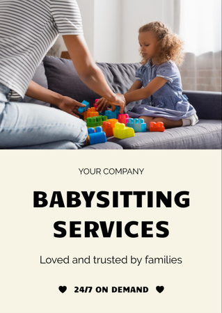 Babysitting Services Offer Flyer A6 Design Template